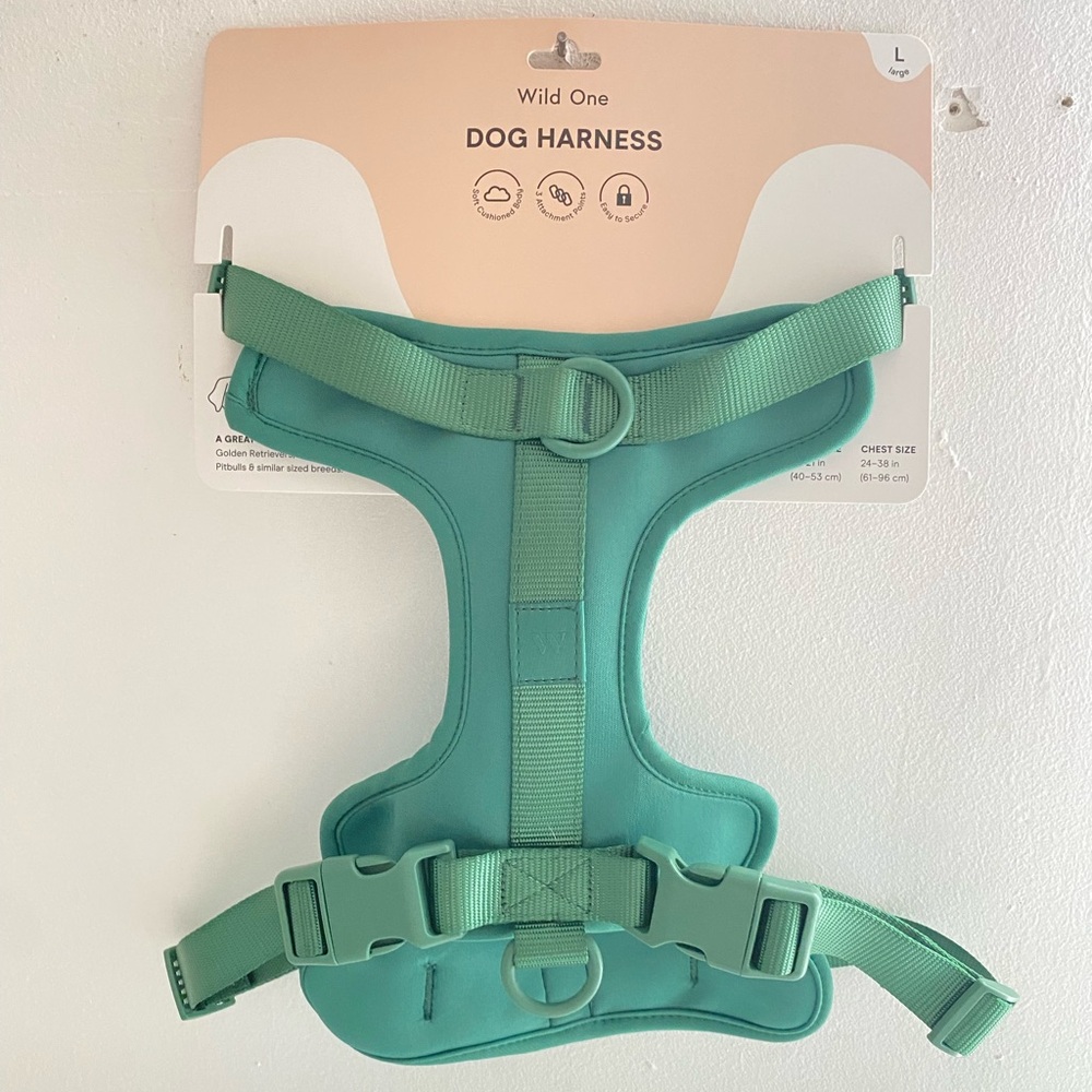Wild One Teal Dog Harness - Comfortable No-Pull Chest Harness